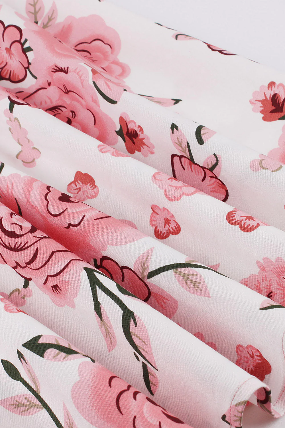 Blue Floral Printed 1950s Dresses with Short Sleeves - Image 9