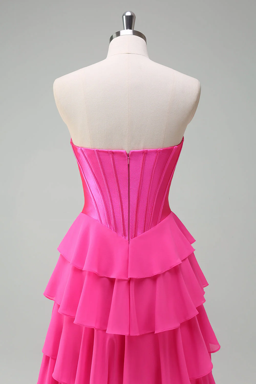 Blue Sweetheart Ruffled A Line Long Prom Dress - Image 11