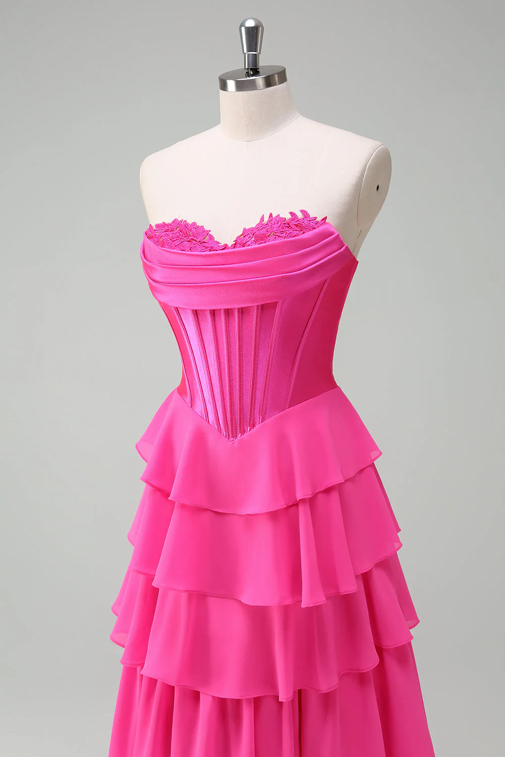 Blue Sweetheart Ruffled A Line Long Prom Dress - Image 12