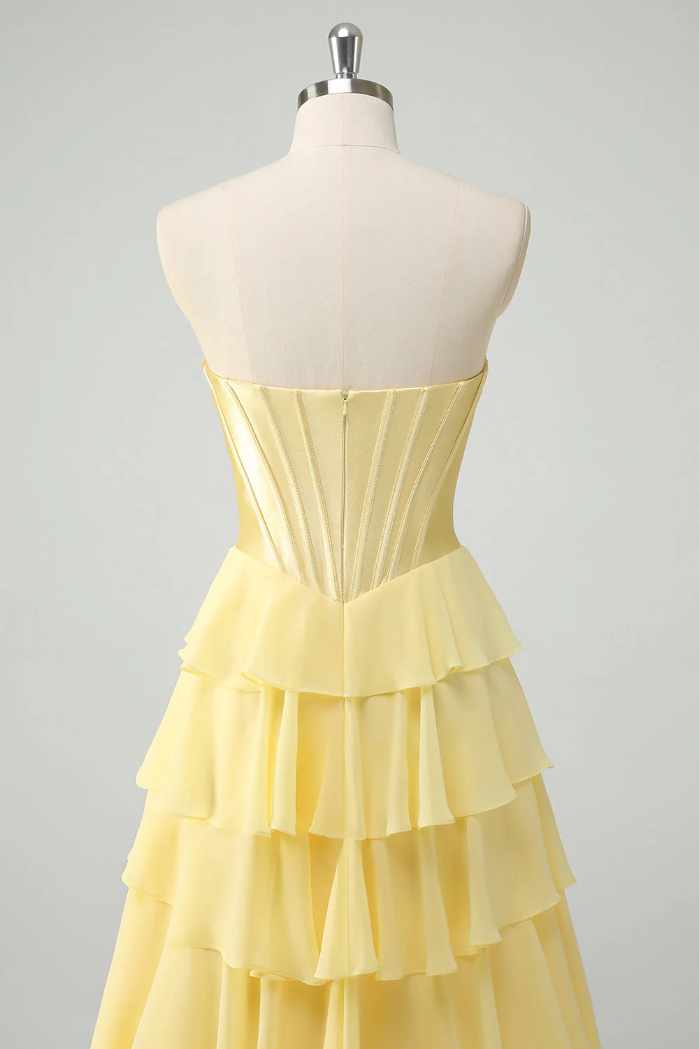 Blue Sweetheart Ruffled A Line Long Prom Dress - Image 17