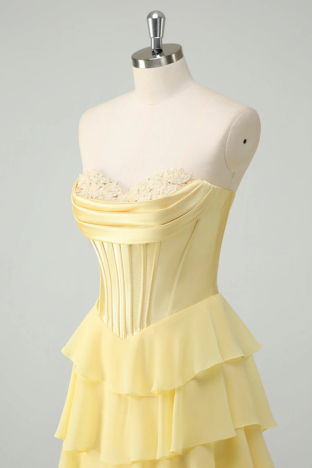 Blue Sweetheart Ruffled A Line Long Prom Dress - Image 18
