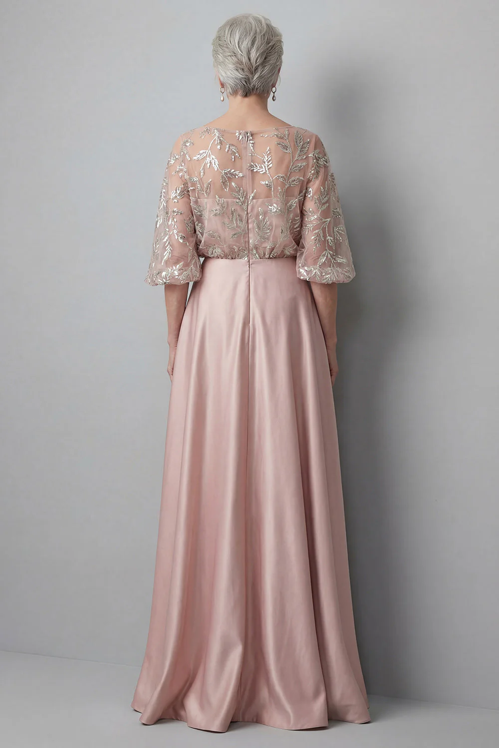 Blush A Line 3/4 Sleeves Long Mother of the Bride Dress with Pockets - Image 2