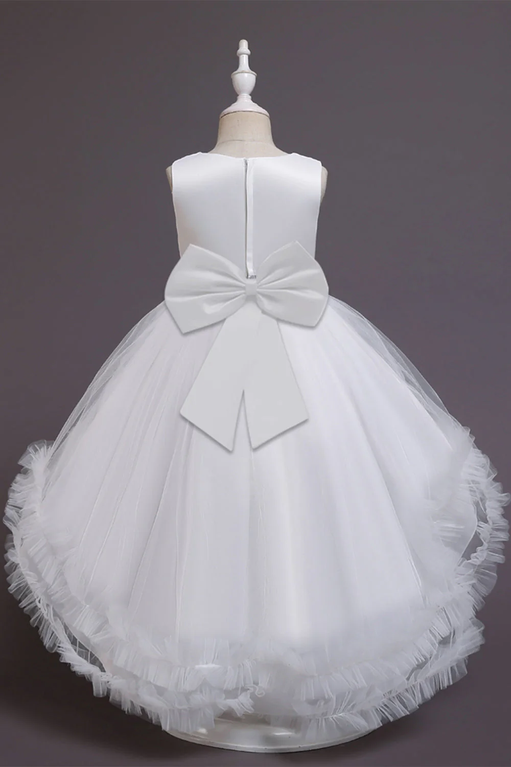 Blush High Low Flower Girl Dress with Flowers - Image 8