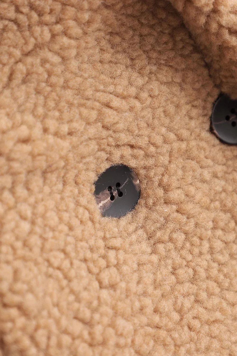 Brown Notched Lapel Long Teddy Wool coat - Image 4