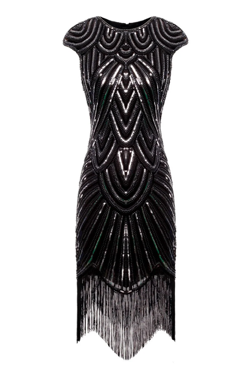 Burgundy Gatsby Glitter Fringe 1920s Dress - Image 11