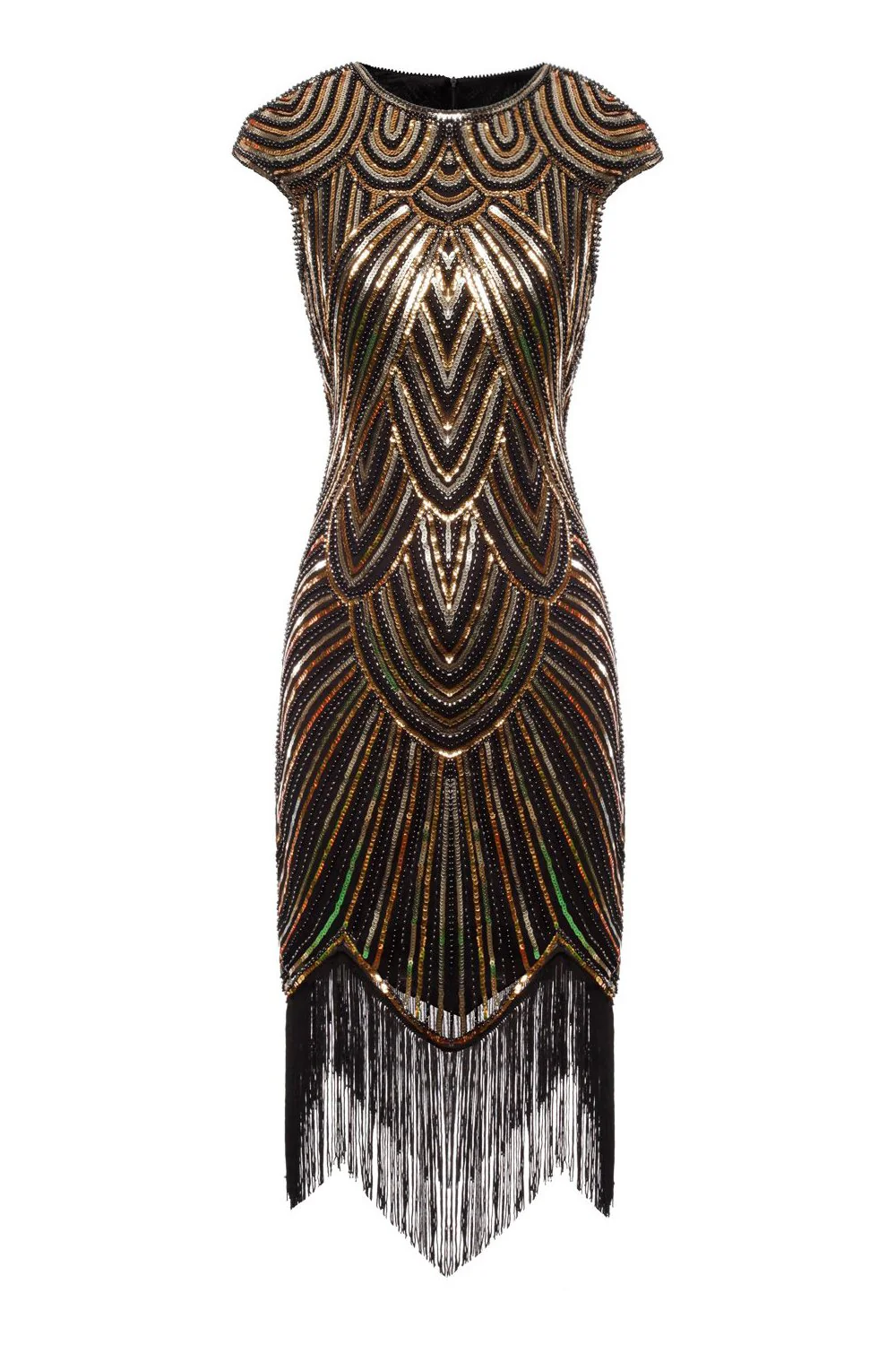 Burgundy Gatsby Glitter Fringe 1920s Dress - Image 12