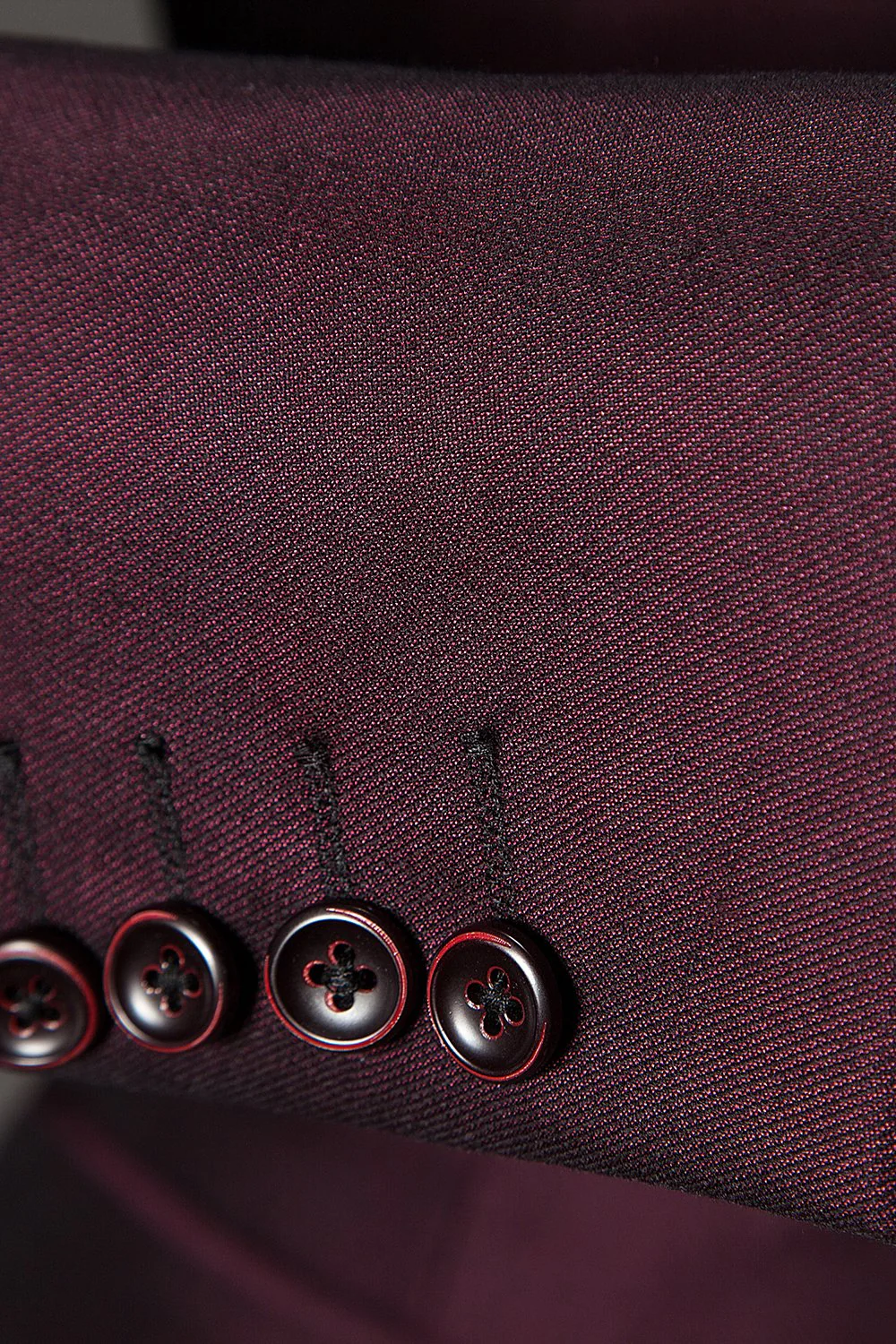 Burgundy Notch Lapel 3-Piece Men's Suit - Image 6
