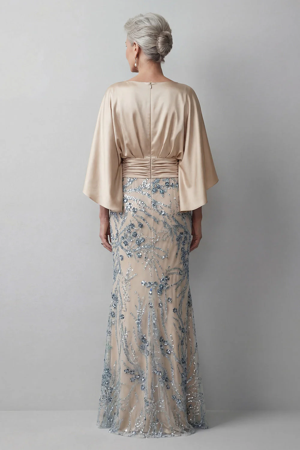 Champagne Sequin Long Sleeves Mermaid Mother of the Bride Dress - Image 2