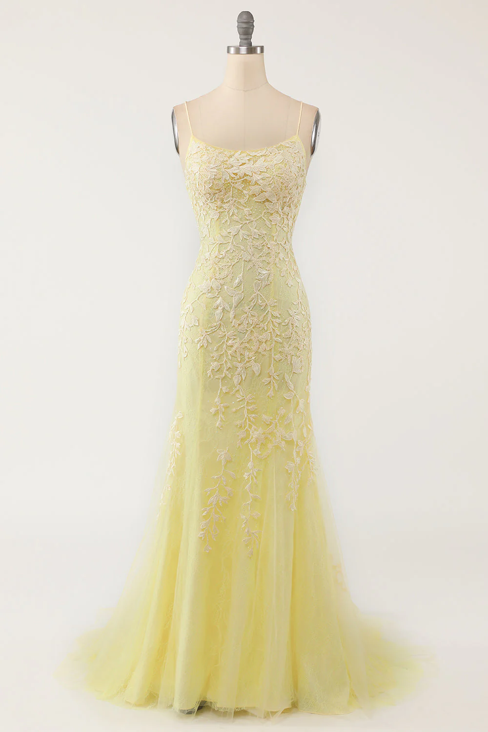 Coral Backless Long Prom Dress with Appliques - Image 14