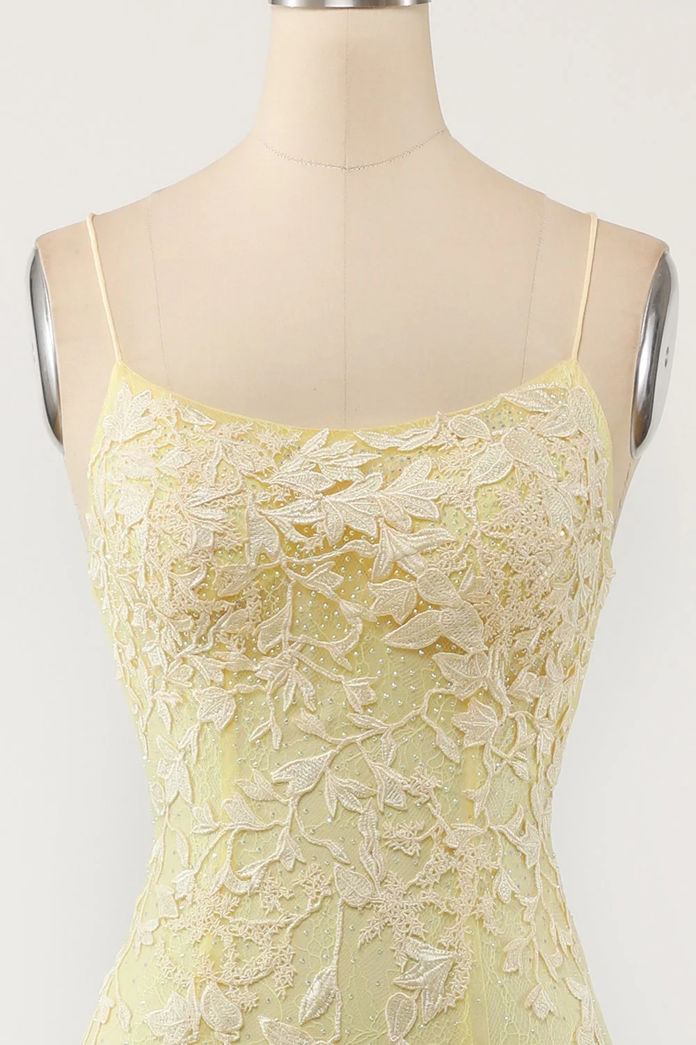 Coral Backless Long Prom Dress with Appliques - Image 16