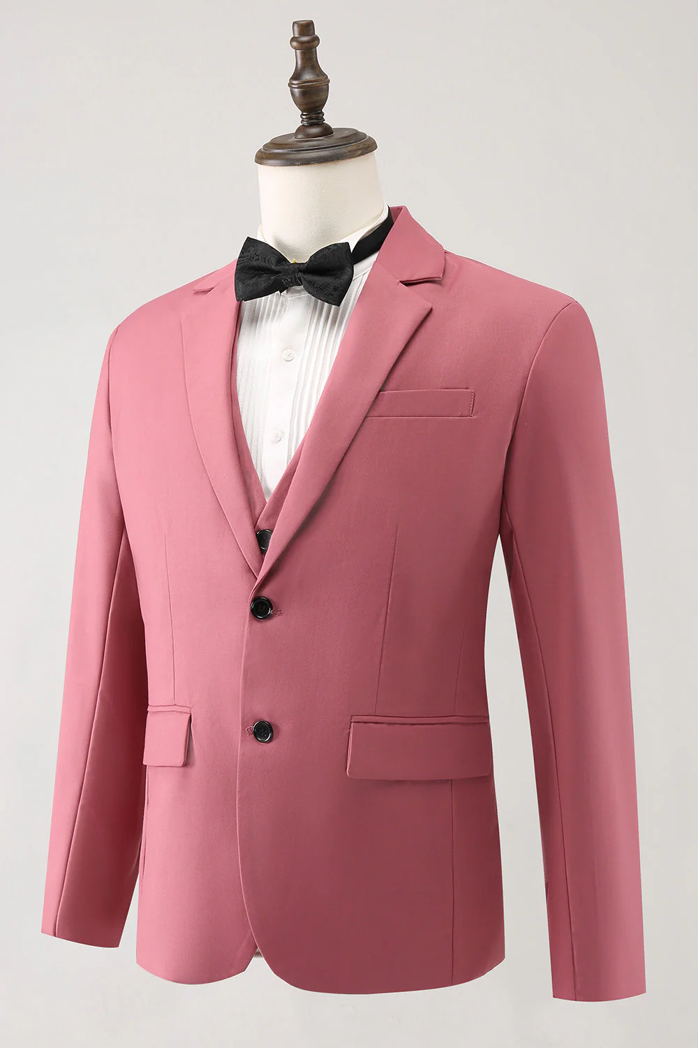 Coral Notched Lapel 3 Piece Single Breasted Men's Prom Suits - Image 3