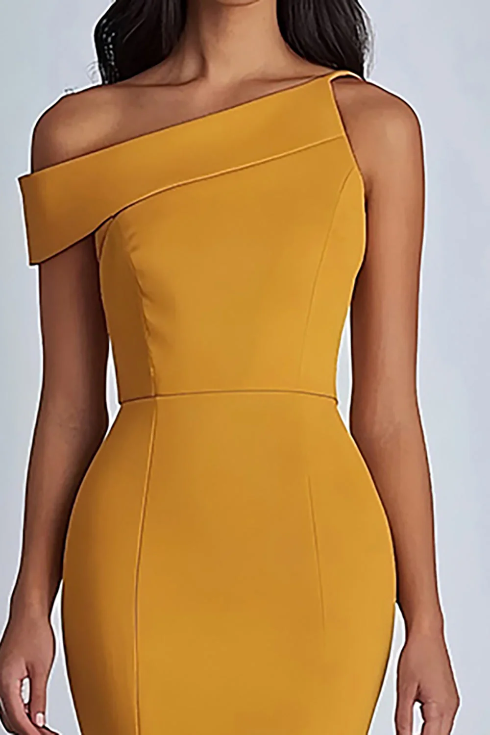 Yellow One Shoulder Formal Dress - Image 2