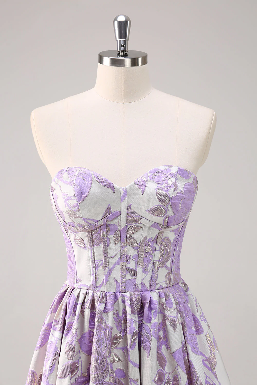 Cute Blue A-Line Sweetheart Brocade Corset Long Prom Dress - Image 16