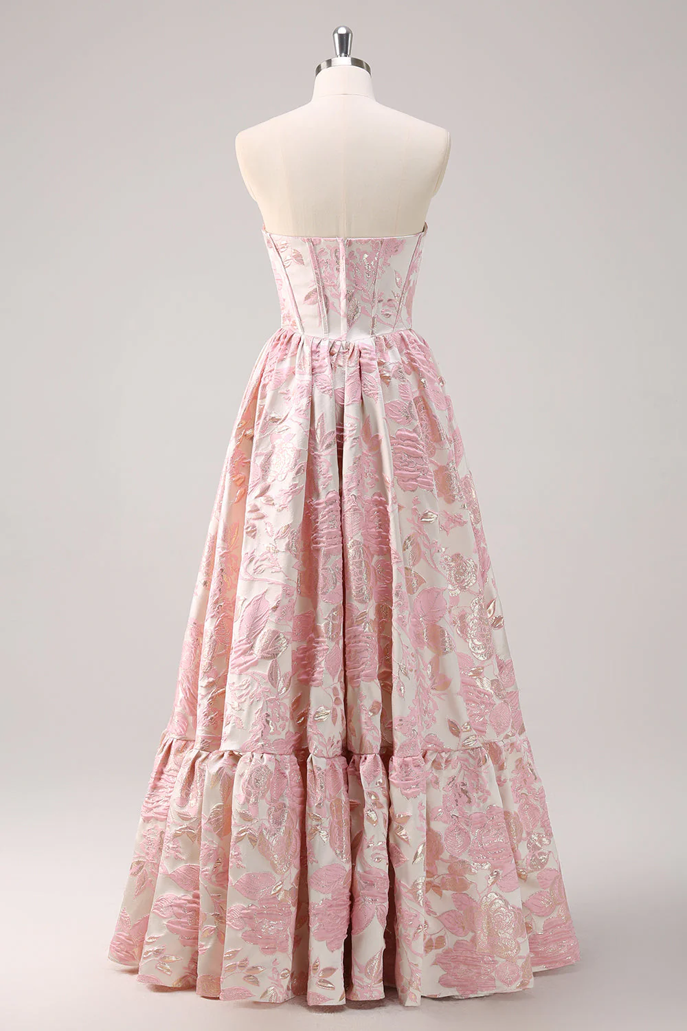 Cute Blue A-Line Sweetheart Brocade Corset Long Prom Dress - Image 8