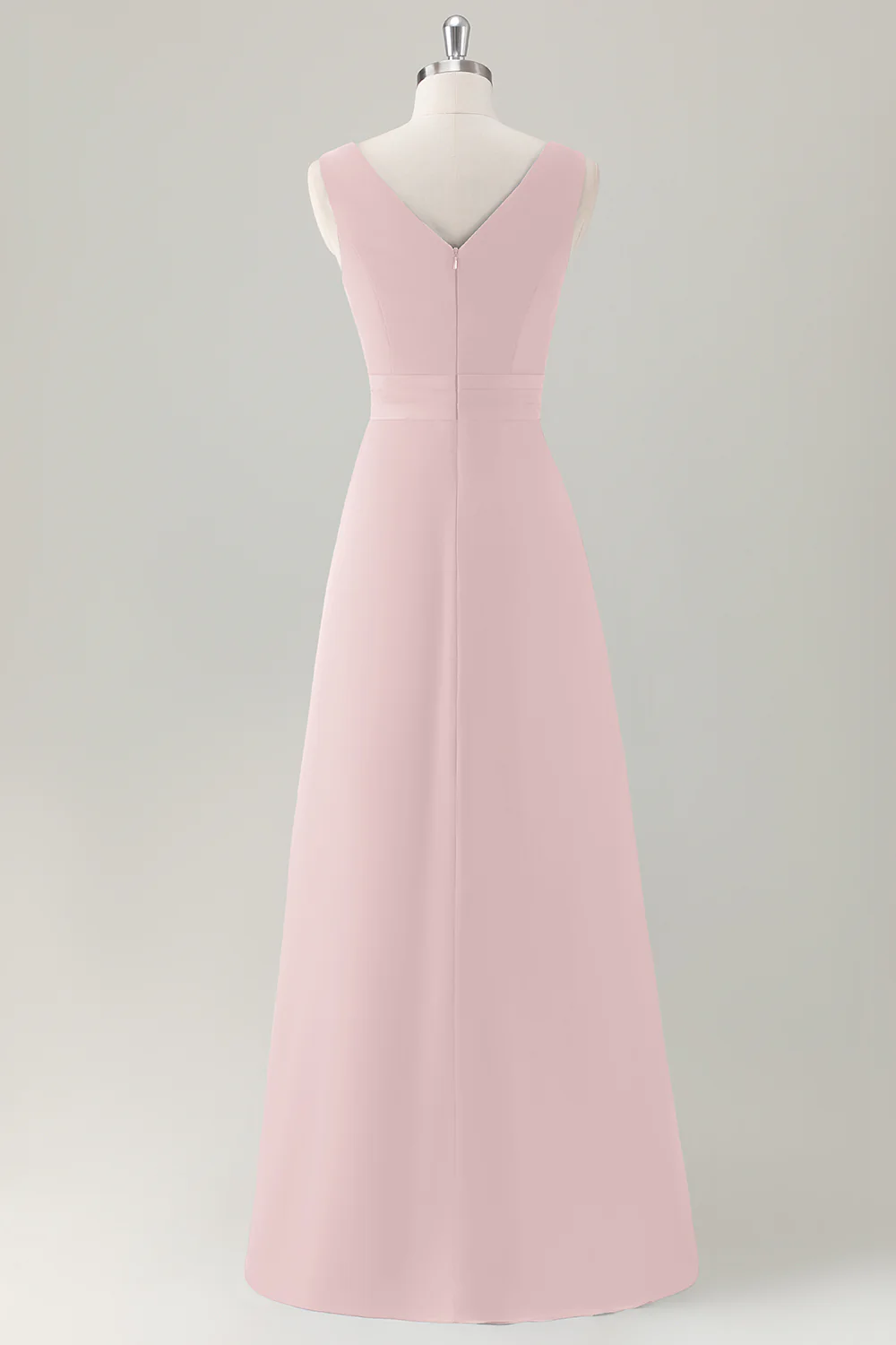 Dark Blue A Line Ruffle Long Bridesmaid Dress with Slit - Image 10