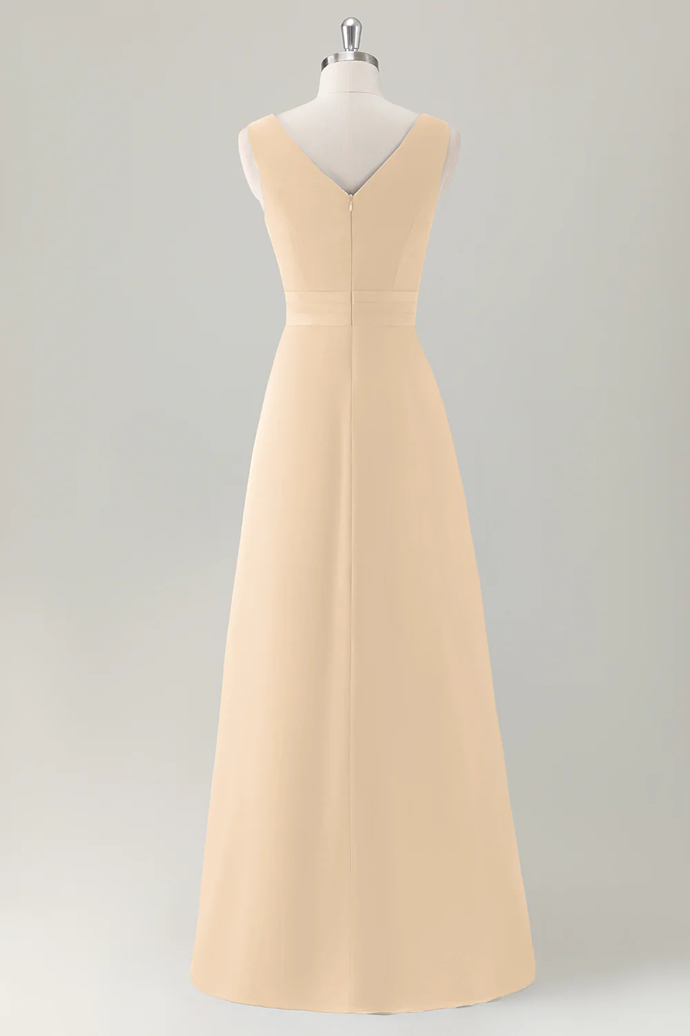 Dark Blue A Line Ruffle Long Bridesmaid Dress with Slit - Image 12