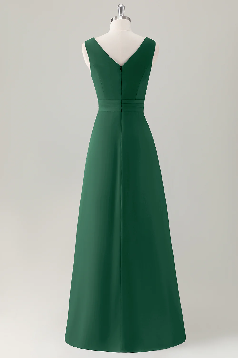 Dark Blue A Line Ruffle Long Bridesmaid Dress with Slit - Image 14