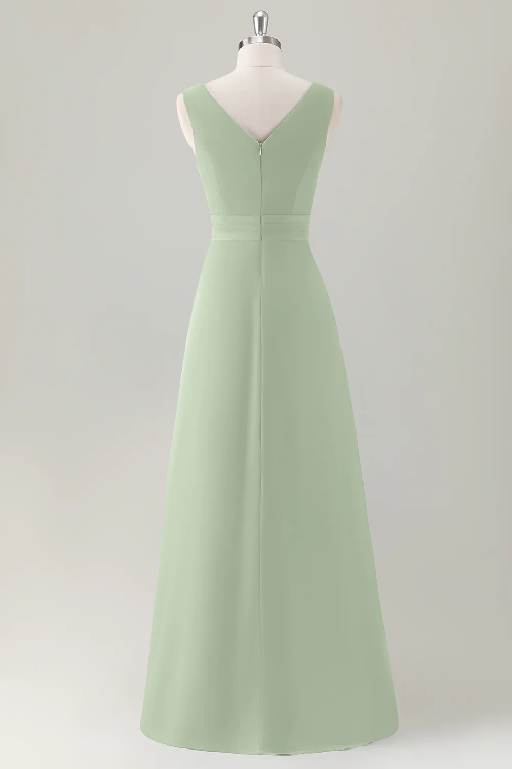Dark Blue A Line Ruffle Long Bridesmaid Dress with Slit - Image 18