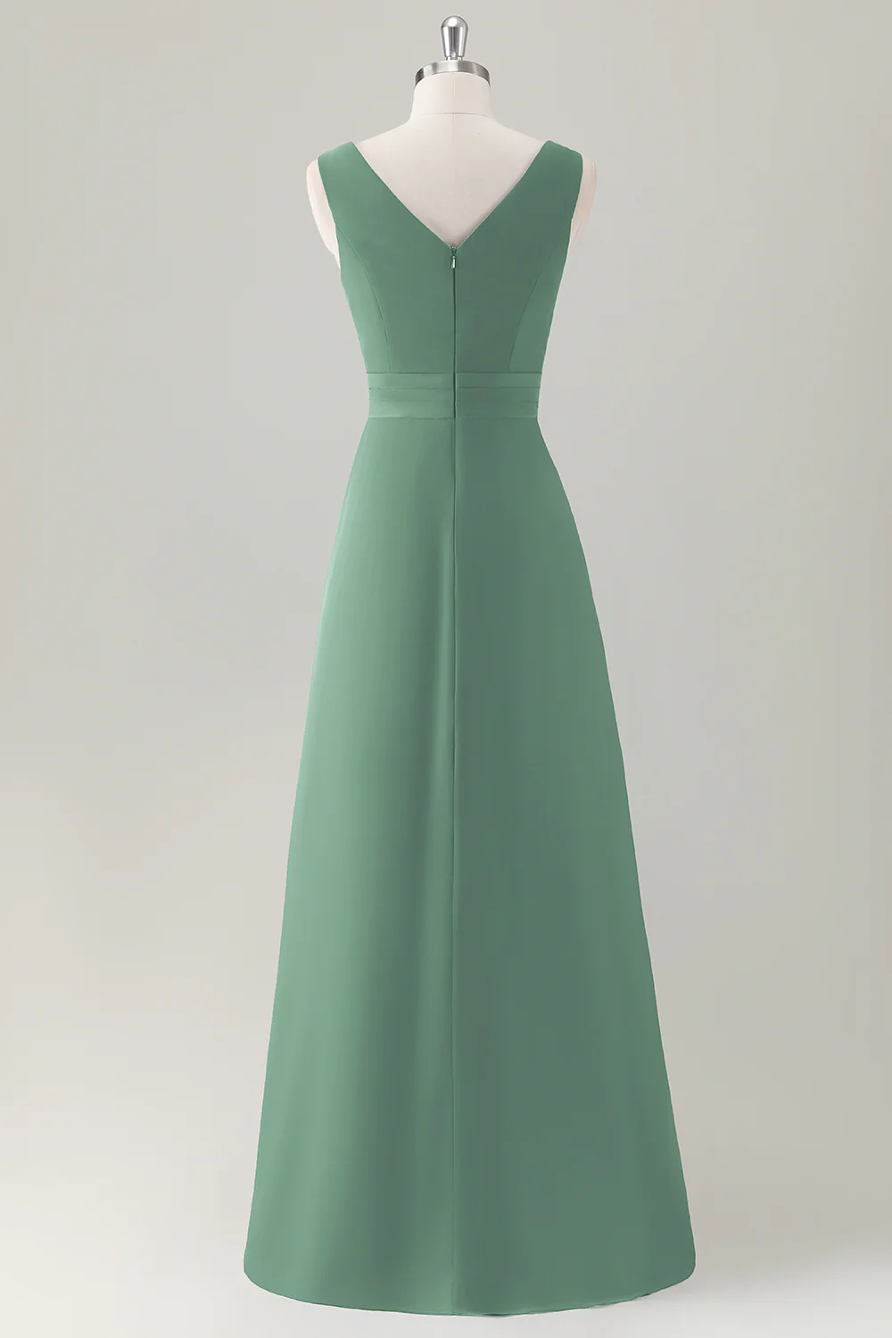 Dark Blue A Line Ruffle Long Bridesmaid Dress with Slit - Image 20