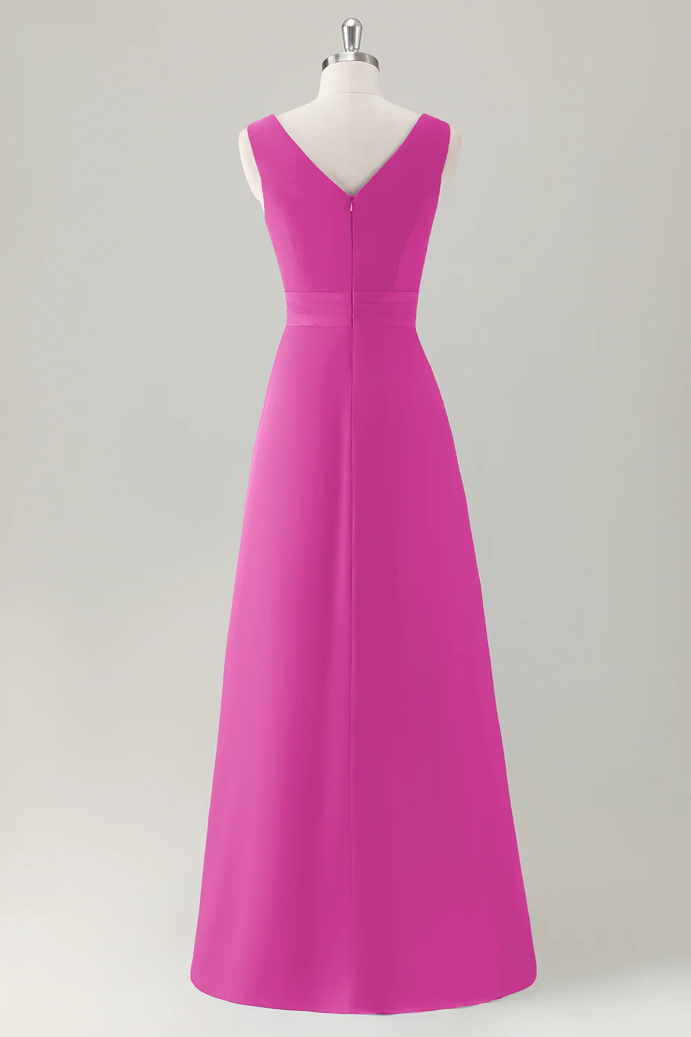 Dark Blue A Line Ruffle Long Bridesmaid Dress with Slit - Image 22