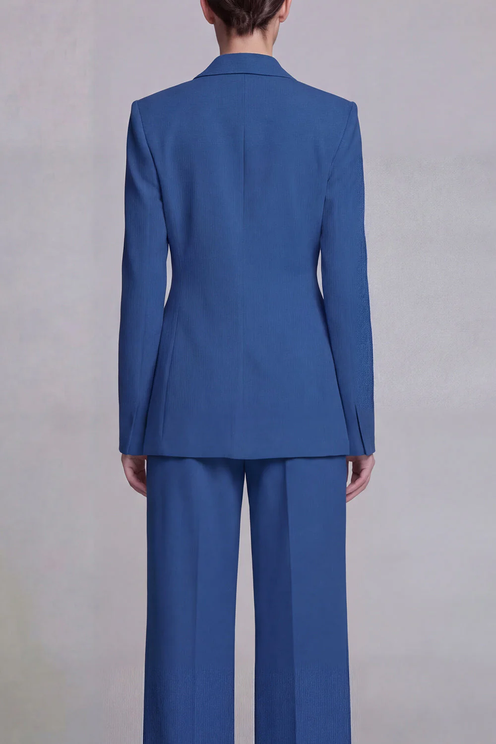Dark Blue Notched Lapel Single Breasted 2 Piece Wide Leg Prom Suits - Image 4