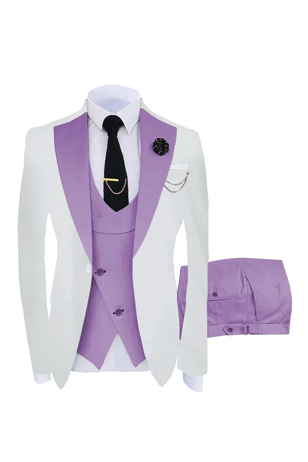 Dark Green 3 Piece One Button Notch Lapel Men's Prom Suits - Image 10