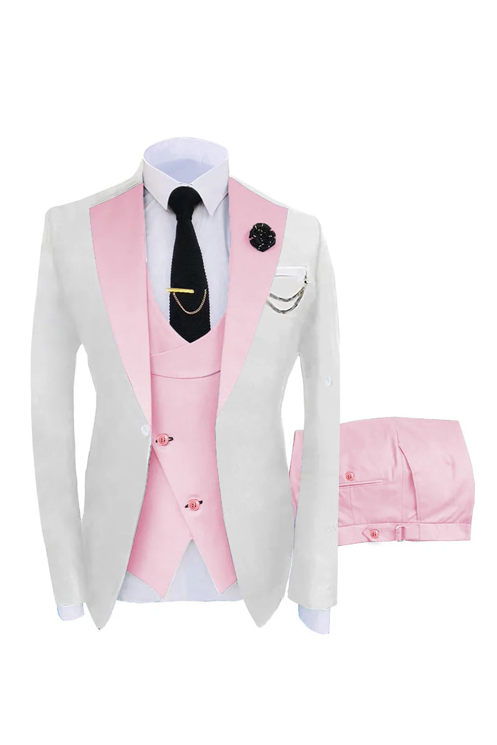 Dark Green 3 Piece One Button Notch Lapel Men's Prom Suits - Image 11
