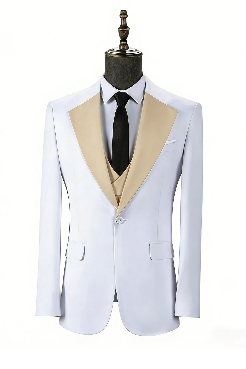 Dark Green 3 Piece One Button Notch Lapel Men's Prom Suits - Image 3