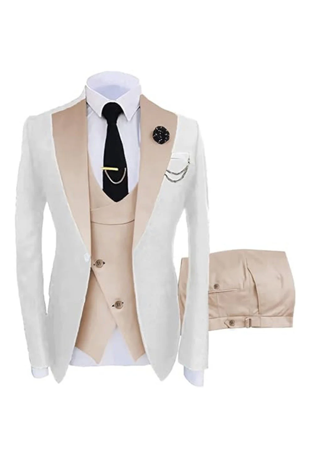 Dark Green 3 Piece One Button Notch Lapel Men's Prom Suits - Image 8