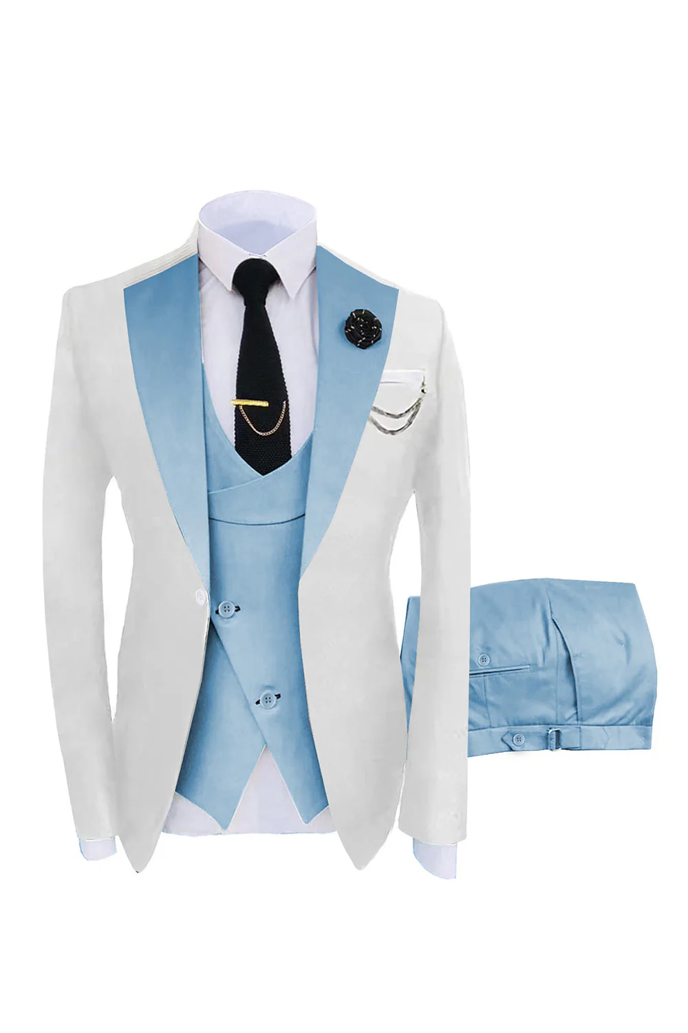 Dark Green 3 Piece One Button Notch Lapel Men's Prom Suits - Image 9