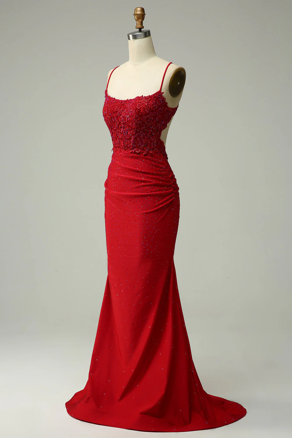Dark Green Mermaid Halter Long Prom Dress with Appliques Beading - Image 15