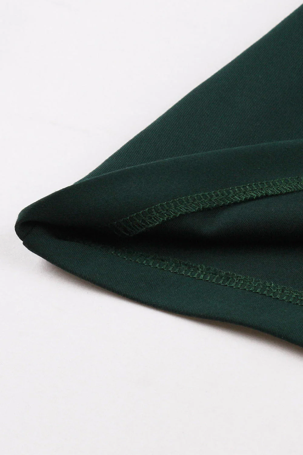 Dark Green Ruffled Short Sleeves 1950s Dress - Image 3