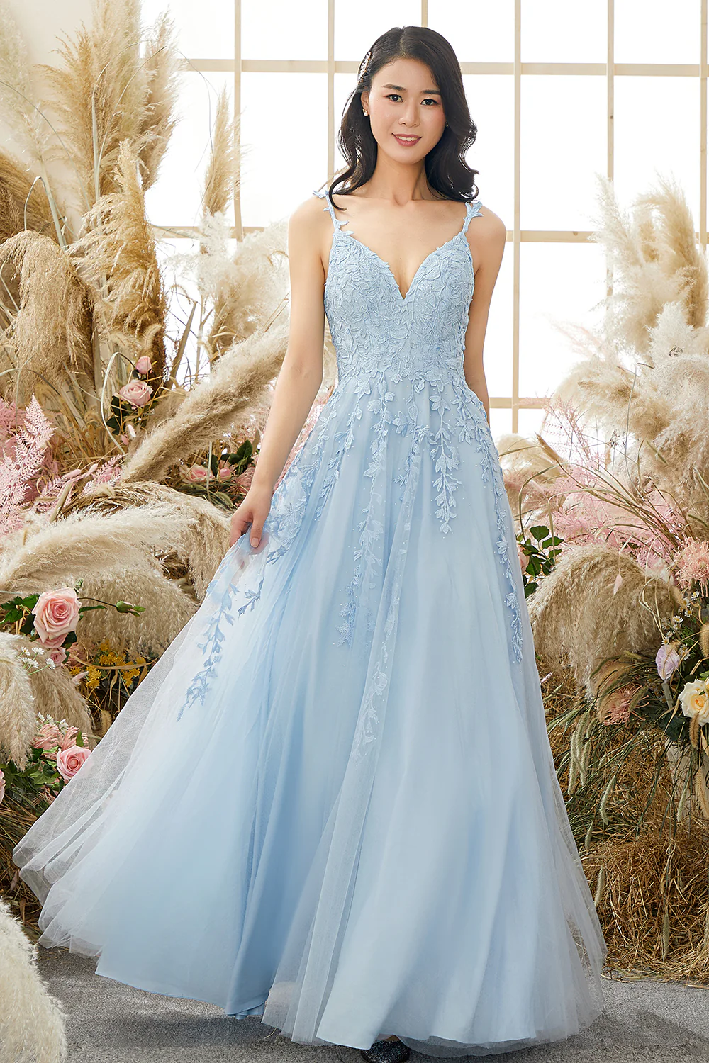 Yellow Spaghetti Straps Prom Dress - Image 16