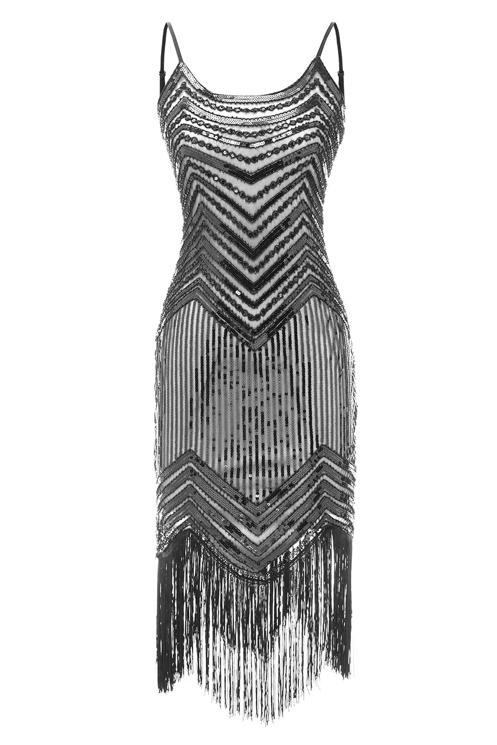 Fringed Vintage 1920s Sequin Dress - Image 13