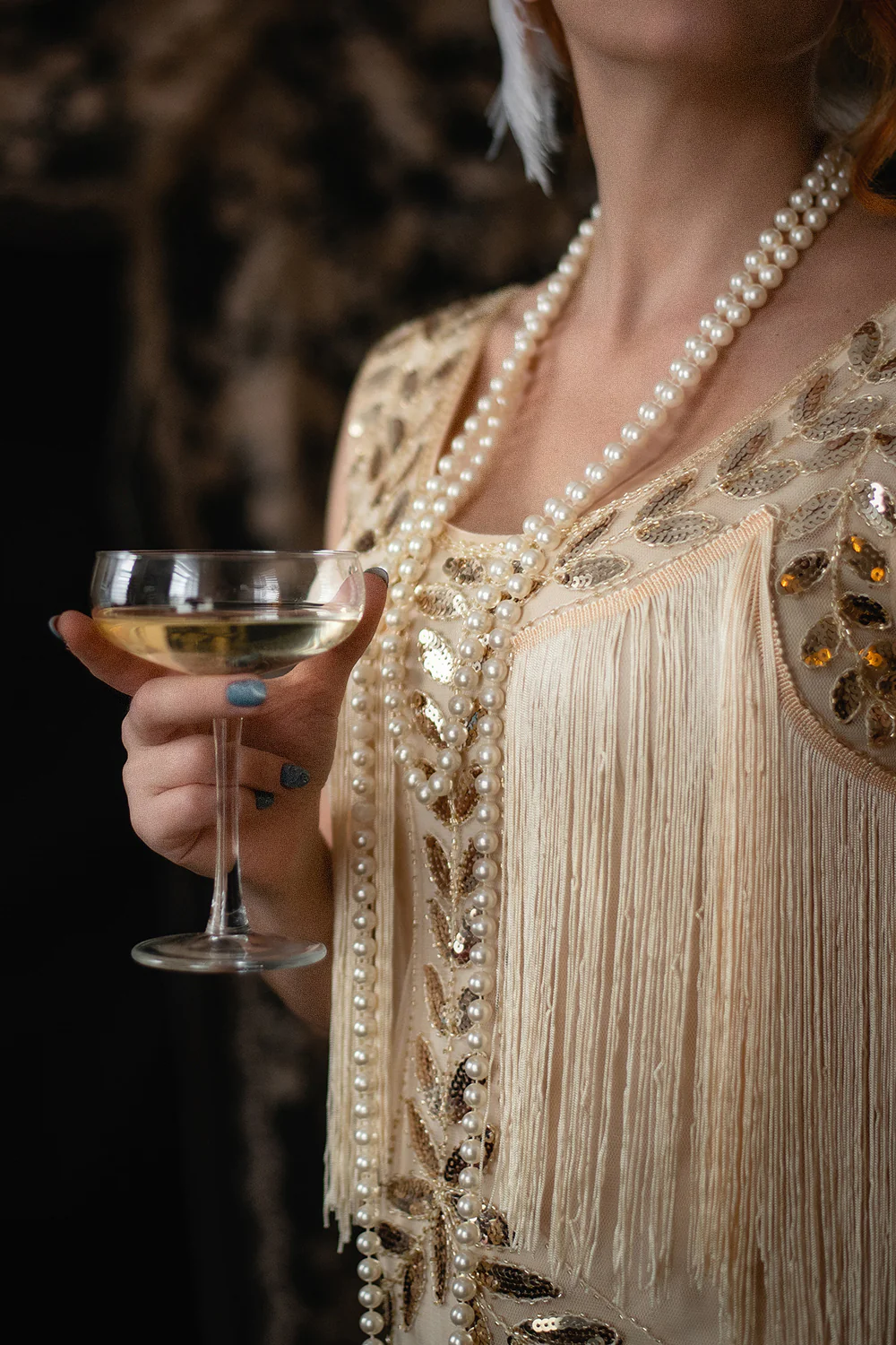Gatsby 1920s Dress with Sequins and Fringes - Image 3