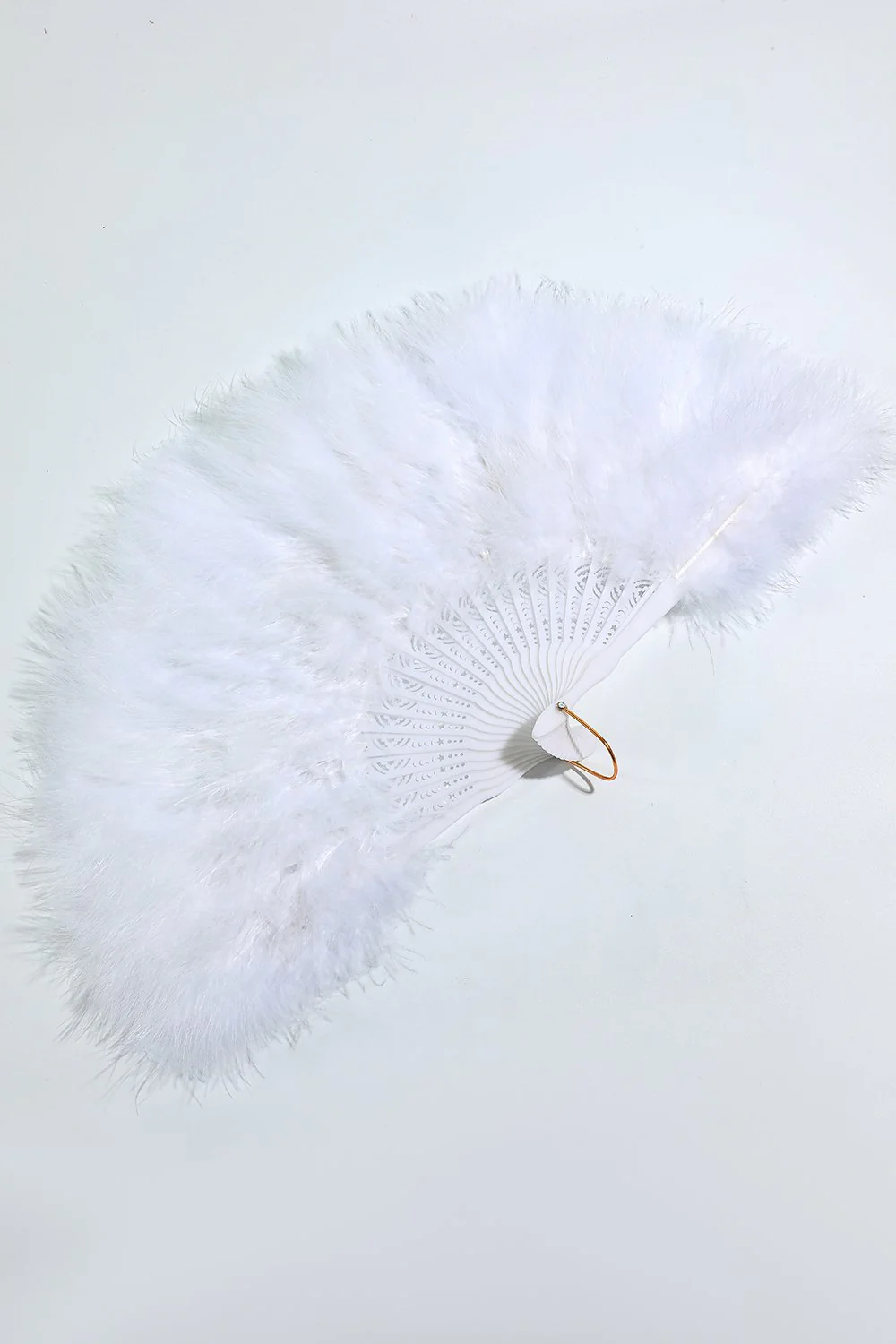 Gatsby Black Feather Folding Fan - Image 6