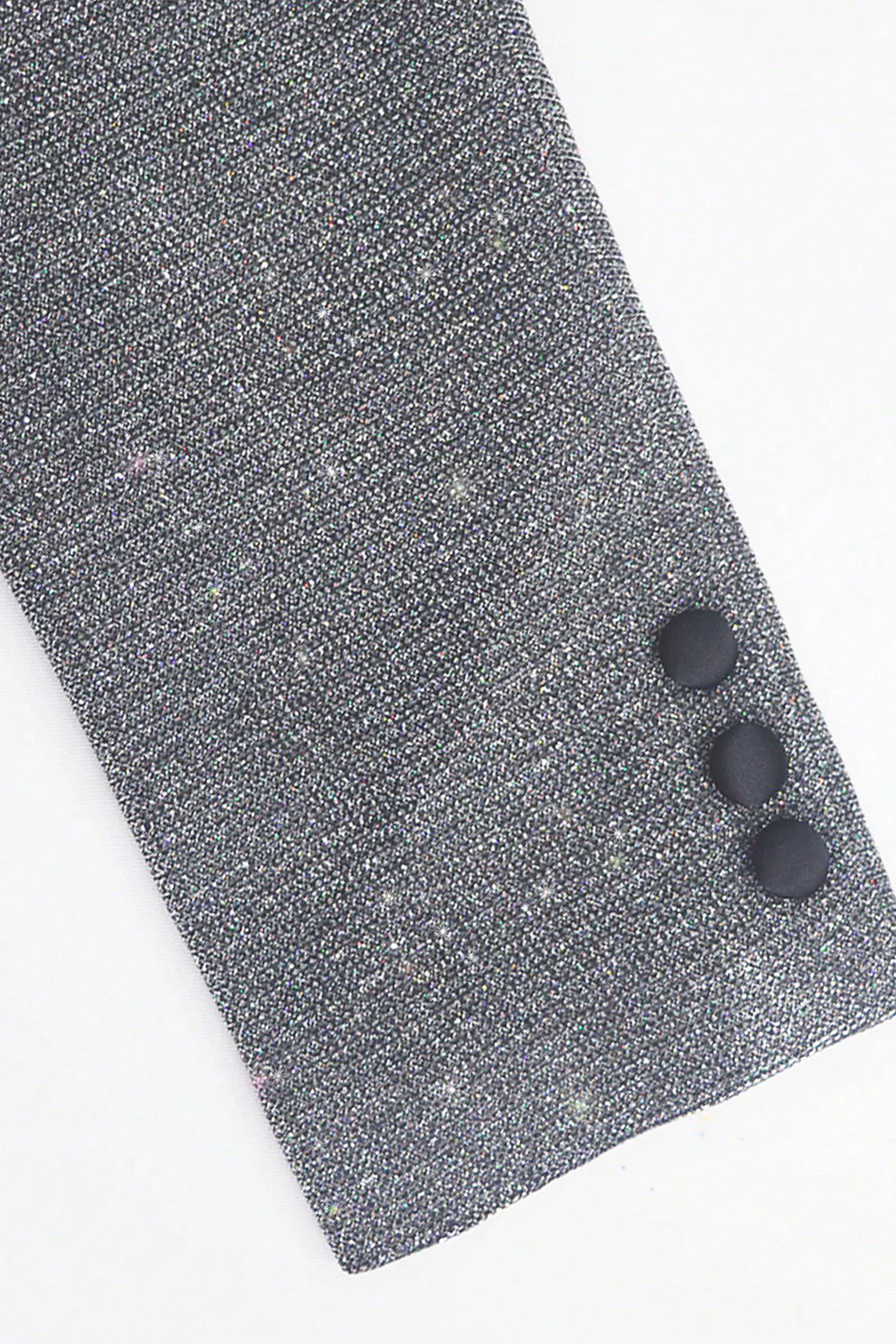 Glitter Grey Shawl Lapel Single Breasted Men's Blazer - Image 9