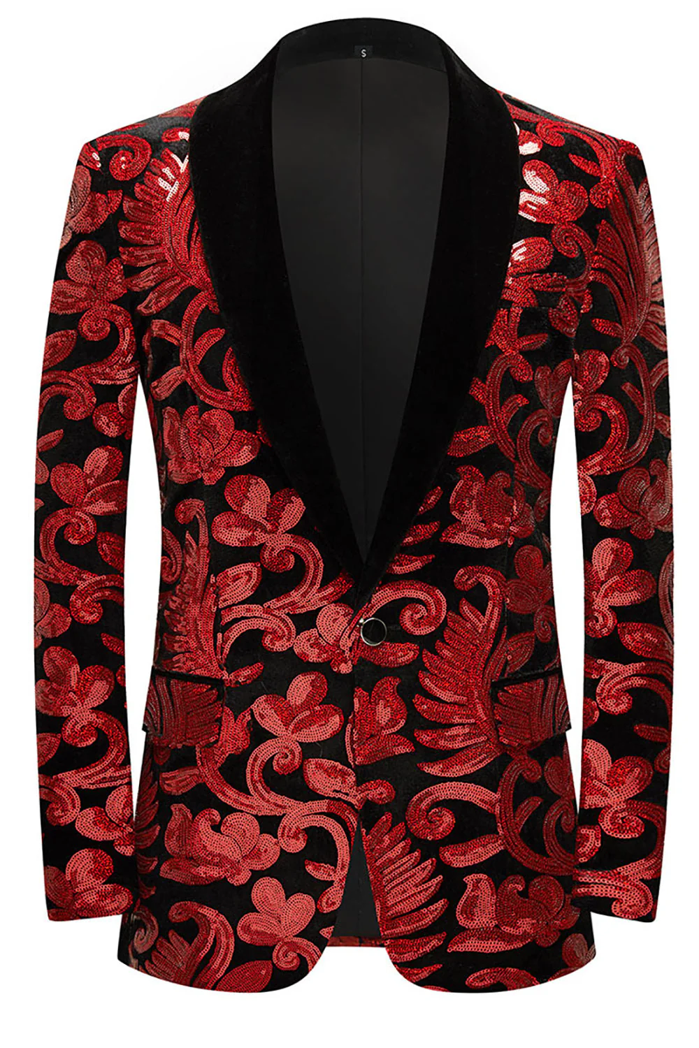 Glitter Red Sequins 2 Piece Men's Suits - Image 2