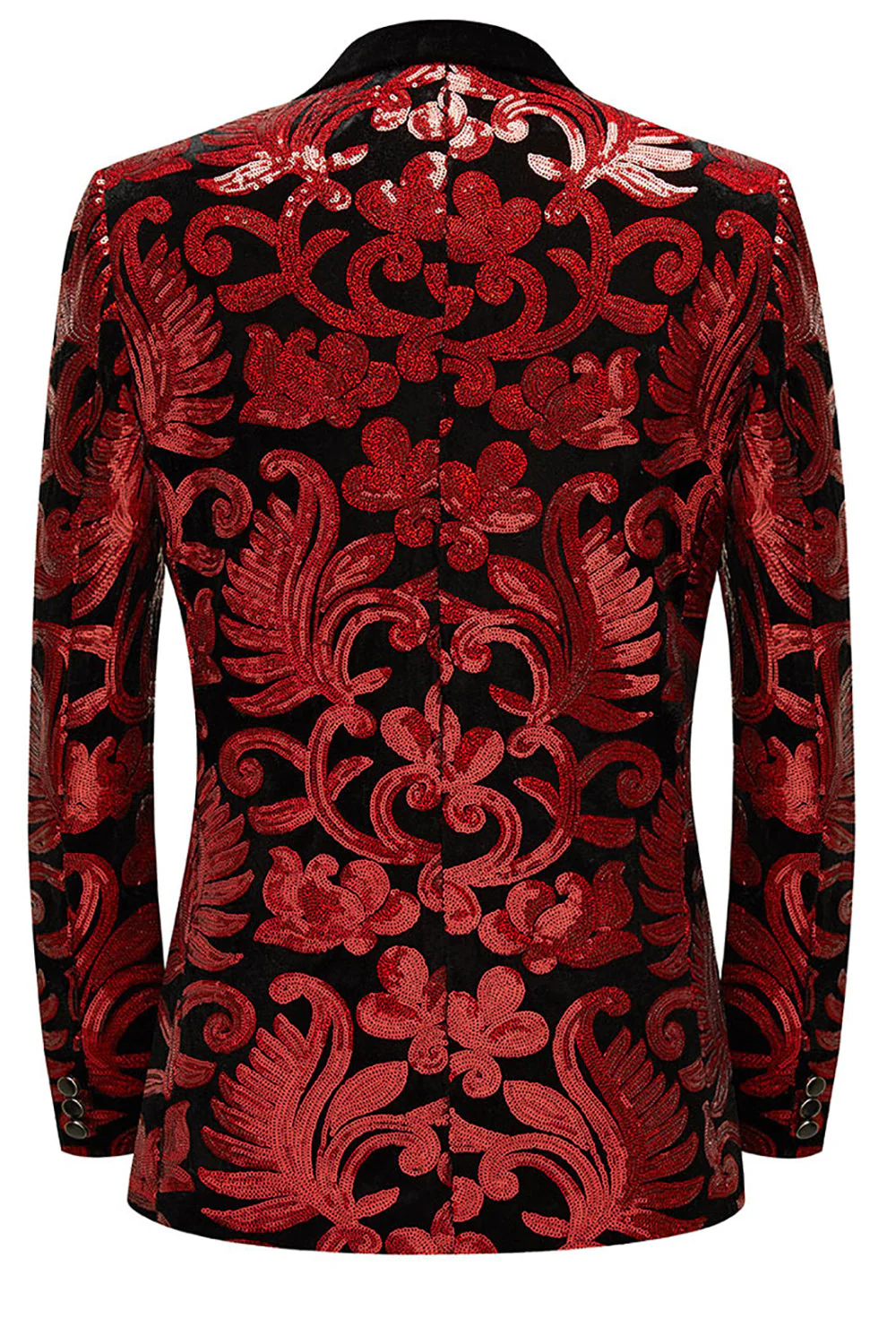 Glitter Red Sequins 2 Piece Men's Suits - Image 3
