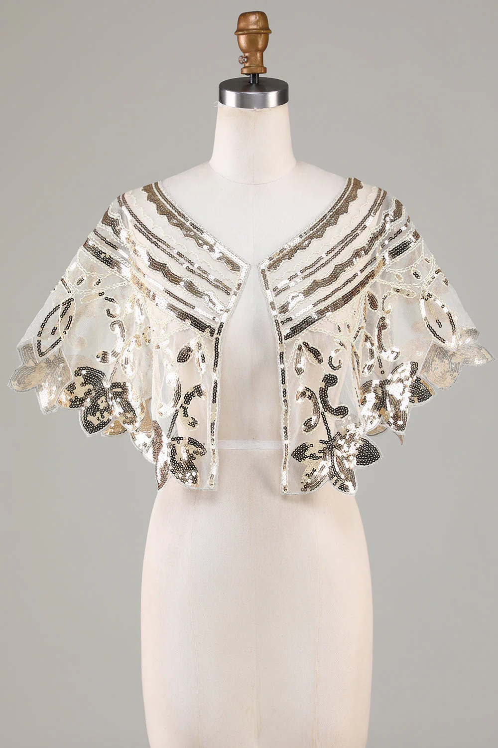 Glitter Sequins Black 1920s Cape - Image 11