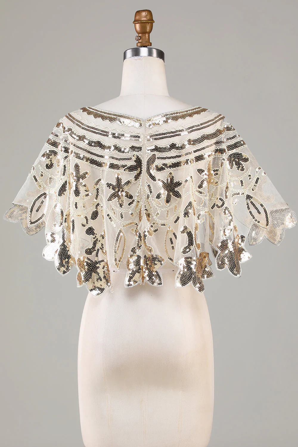 Glitter Sequins Black 1920s Cape - Image 12