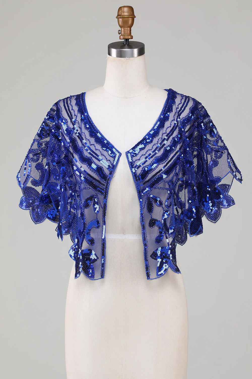 Glitter Sequins Black 1920s Cape - Image 5