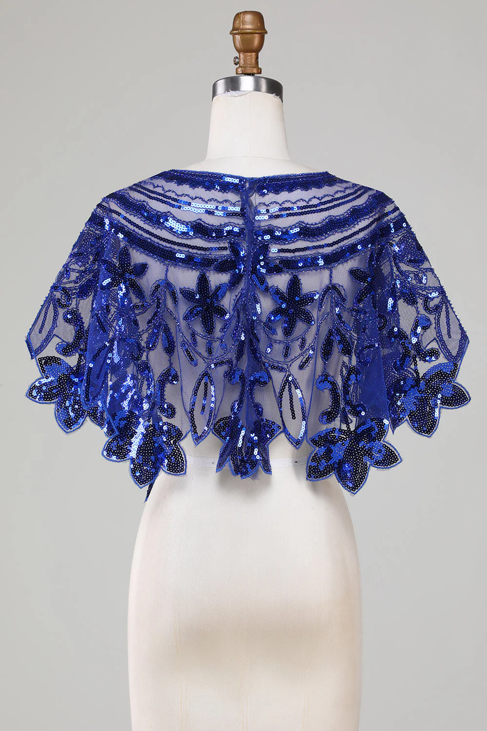 Glitter Sequins Black 1920s Cape - Image 6