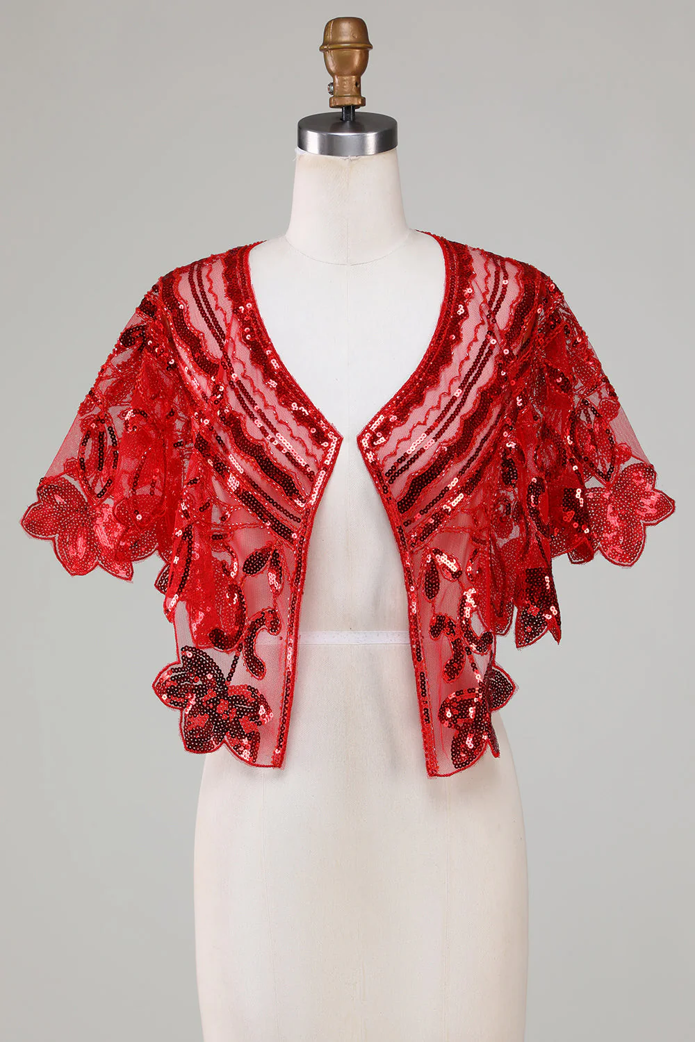 Glitter Sequins Black 1920s Cape - Image 7