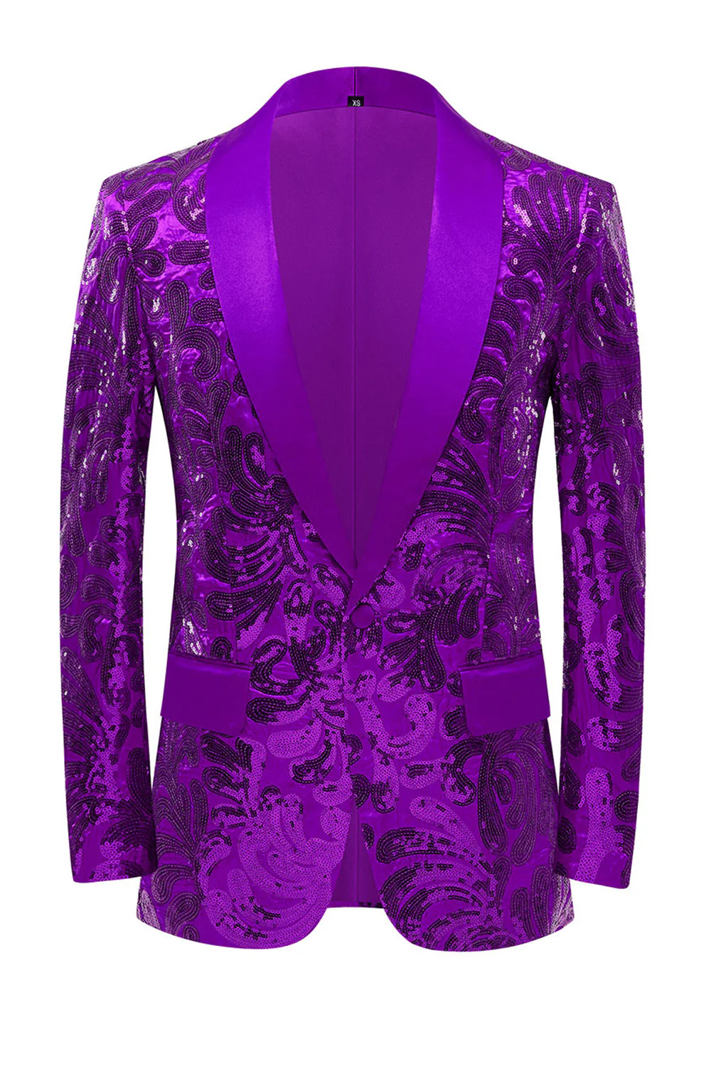 Golden Shawl Lapel Sequins Men's Blazer - Image 5