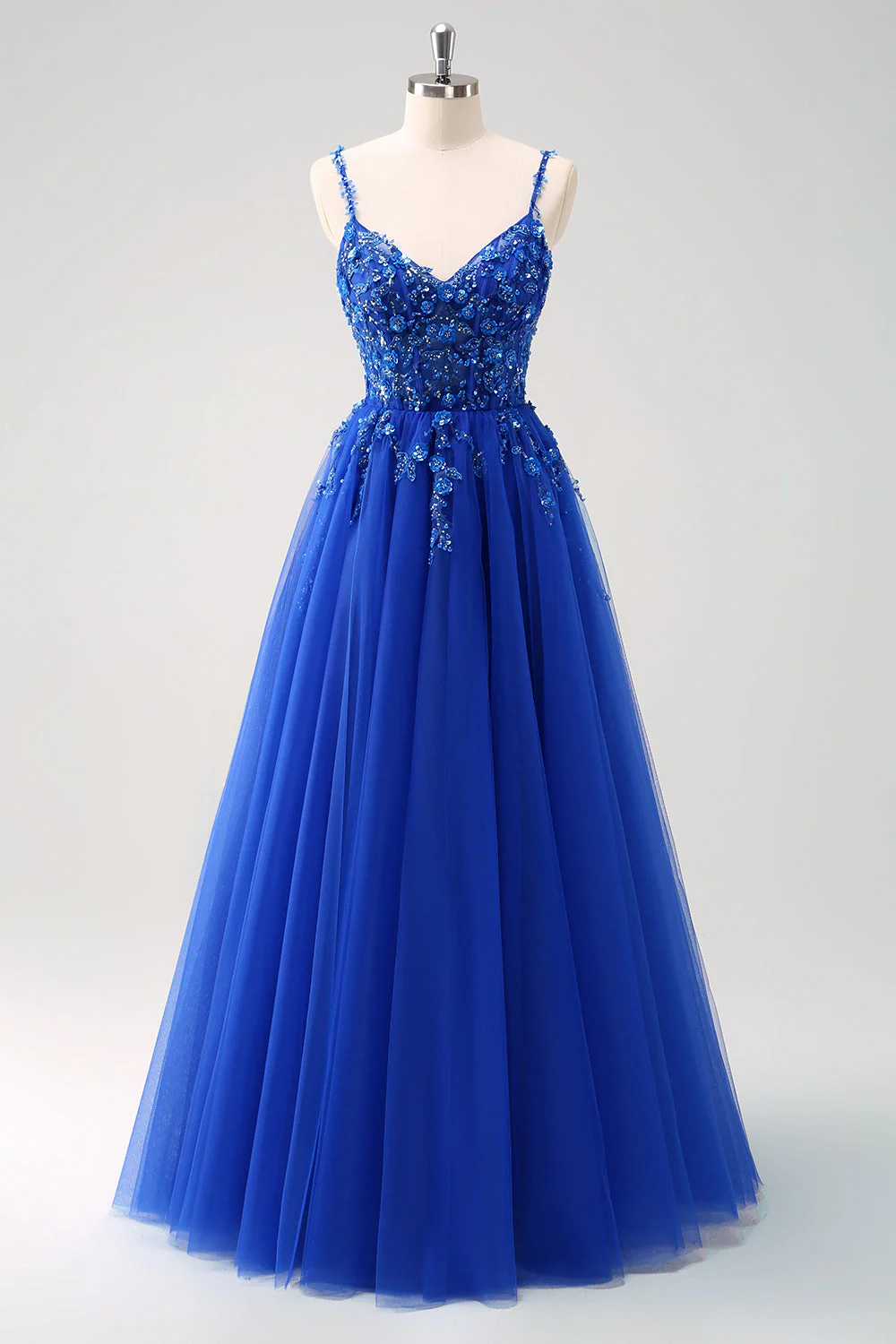 Green A Line Corset Sequin Tulle Long Prom Dress with Lace Up Back - Image 15