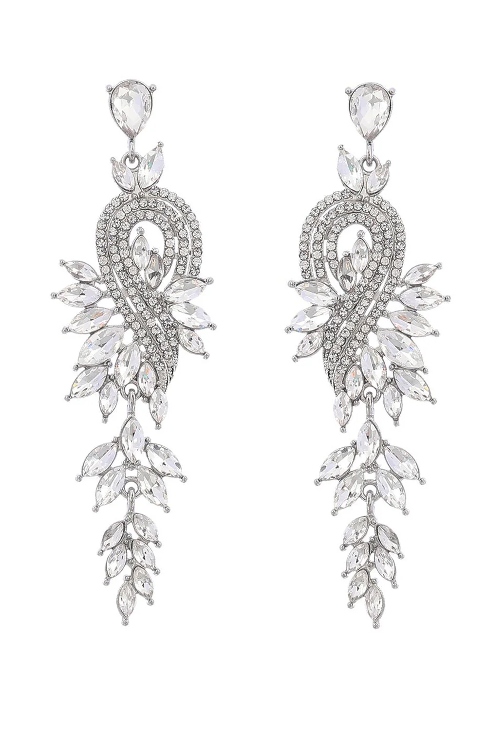 Earrings With Beadings and Rhinestones