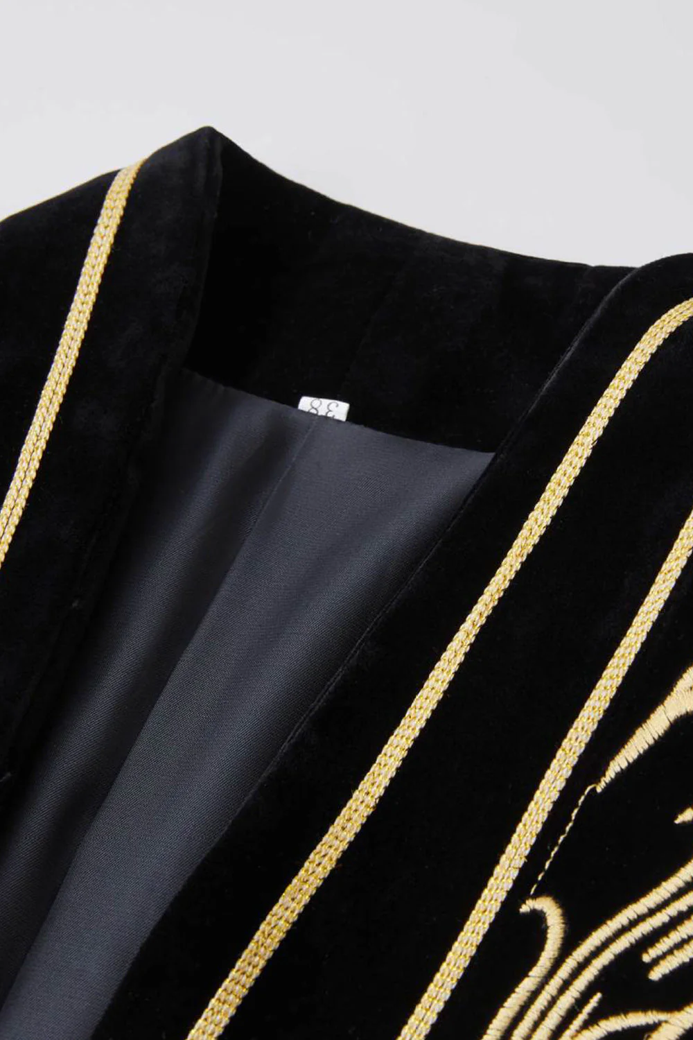 Green Open Front Geometric Embroidered Men's Blazer - Image 12