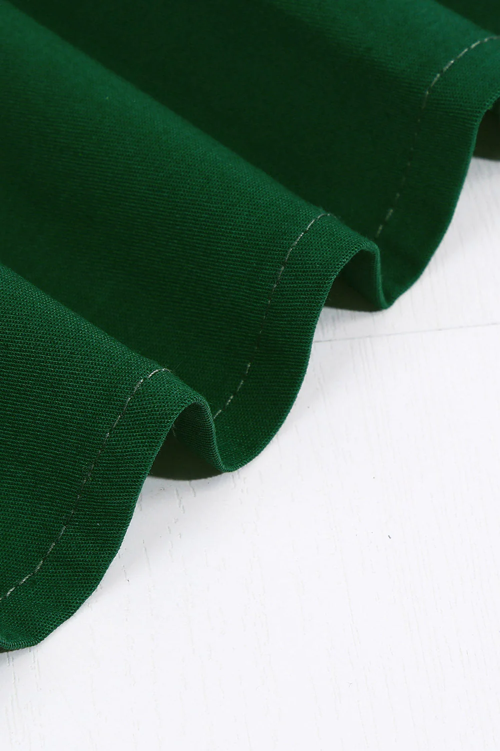 Green V-Neck Short Sleeves 1950s Swing Dress - Image 4