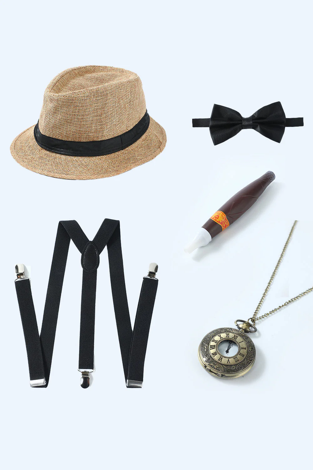 Grey 1920s Accessories Set for Men - Image 11